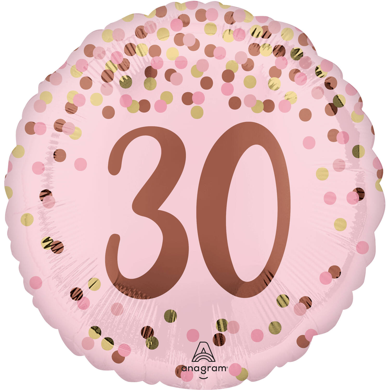 Foil Balloon – "30" – Pretty Pink – Pink – 45 cm
